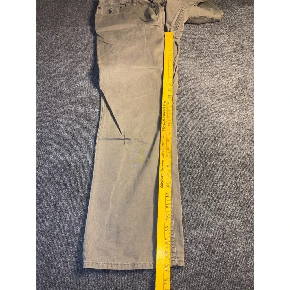 Polo Ralph Lauren Chino Pants Mens 36/30 Beige Pony Logo Flat Front Straight Leg